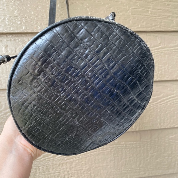 Vintage Jennifer graham leather Drawstring bucket Bag, black - Picture 12 of 16